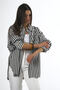 Women's Striped Single Pocket Oversize Shirt - 6