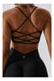 Womens Striped Back Sports Bra - Padded Low Impact Workout Yoga Bra with Removable Built in Bra - 4