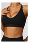Womens Striped Back Sports Bra - Padded Low Impact Workout Yoga Bra with Removable Built in Bra - 5