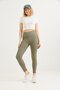 High Waist Ribbed Recovery Leggings Khaki - 3