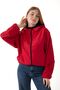 Sports Women's Red Hooded Windproof Seasonal Raincoat with Pocket Inside - 2