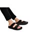 7408 Black Double Buckle Soft Sole Men's Slippers - 4