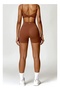 Womens High Waist Contour Seamless Workout Sport Yoga Shorts Tummy Control With Pockets. - 5