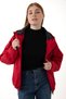 Sports Women's Red Hooded Windproof Seasonal Raincoat with Pocket Inside