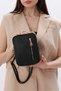 Women's Black Burs Detailed 3 Compartment Hand and Shoulder Bag - 6