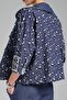 Women's Navy Blue Color Stripe Detailed Design Jacket - 8