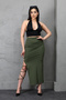 Long Maxi Skirt Cord Lacing Shape Apply to Dress Tops - 3