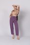 Women's Summer Lilac High Waist Front Pleated and Laced Elastic Waist Trousers Casual Daily Office Stylish 30244 - 4