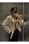 New Season Oversize Women's White Biker Leather Jacket - 2
