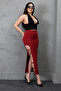 Slit Long Maxi Skirt with Cord Tie-Up at the Legs Extra Lycra - 5