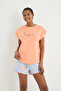 Striped Knitted Cord Detailed Printed Shorts Pajama Set - 3