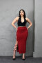 Slit Long Maxi Skirt with Cord Tie-Up at the Legs Extra Lycra - 2