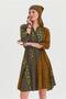 Judge Collar Button Detailed Midi Dress - 5