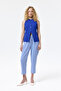 Buttoned V-Cut Sleeveless Vest Sax - 3