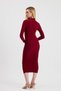 Burgundy Waist Drawstring Detail Dress 3686 - 5