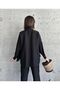 Women's Two-Piece Linen Shirt Pants Top and Bottom Set With Tie - 5
