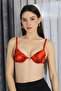 حمالة صدر نسائية منقوشة باللون الأحمر 4922 - 7