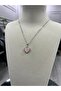 Pink Heart Necklace with Steel Chain - 3