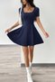 Square Neck Flared Mini Dress Jt7064