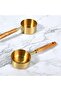 4 Size Measuring Spoon Set with Wooden Handle and Stainless Steel Scale - 5