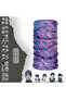 Purple Blue Glass Patterned Seamless Tube Neck Collar Bandana Buff Baf