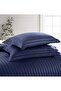 6 PC HOTEL STYLE CLASSIC STRIPED NAVY BLUE COMFORTER SET - 3