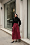 Women's Elastic Waist Poplin Skirt Claret Red