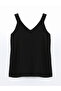 Black V-Neck Textured Women's Blouse - 5