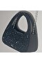 Black Stone Evening Dress Bag Satin Evening Bag - 2