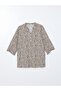 Women's Leopard Print Blouse with Cropped Collar - 5