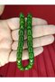 Rod Amber Rosary Capsule Cut Green Color 9mm T-817 - 2