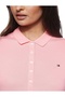 Woman's Pink Polo Collar T-Shirt - 4