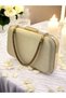 Nude Color Satin Stone Handle Women's Evening Dress Bag Wedding Engagement Graduation - 4