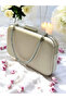 Skin Color Satin Stone Handle Women's Evening Dress Bag - 3