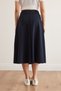 Women's Navy Blue Waist Banded Thessaloniki Bell Skirt Etk- 19000297 - 8