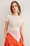 Women's White Six Asymmetrical Lace Blouse Blz- 19002888 - 4