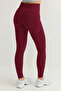 Bordo Seamless/Dikişsiz Push Up Tam Boy Örme Spor Tayt THMAW25TY00003 - 3