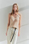 Altın Crop Payetli Metalik İplikli Triko Bluz TWOSS25BZ00321 - 2