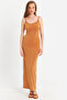 Women's Mustard Adjustable Strap Maxi Dress Men2004 - 5
