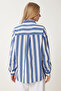 Women's Bone Indigo Blue Striped Woven Shirt Ay00039 - 7