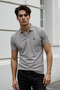 Gri Melanj Regular/Normal Kesim At Nakış Detaylı Polo Yaka T-shirt TMNSS25PO00017 - 2