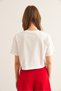 Women's Ecru Amore Printed Crop Cotton T-Shirt Tsh- 19000858 - 6