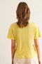 Women's Yellow Flared V-Neck Crop T-Shirt Tsh- 19000861 - 2