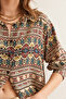 Women's Stone Kilim Washed Soft-Textured Patterned Viscose Shirt GML-19001305 - 6