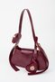 Women's Lotus Burgundy Baguette Wallet Design Faux Leather Snap Closure Hand and Shoulder Bag - 2