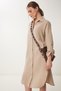 Women's Beige Oversize Muslin Shirt Dress SA00021 - 2