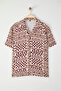 Bej Oversize Fit Salaş Dökümlü Gömlek TMNSS25GO00066 - 2