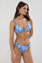 Şal Desen Nakışlı Üçgen Kaplı Regular Normal Bel Bikini Takımı TBESS25BT00179 - 2