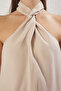 Beige Modal Halter Neckline Knotting Woven Woven Blouse Twoss25Bz00247 - 3