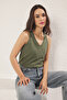 Khaki Linen Look Regular/Normal Fit Knitted Undershirt Twoss25Al00037